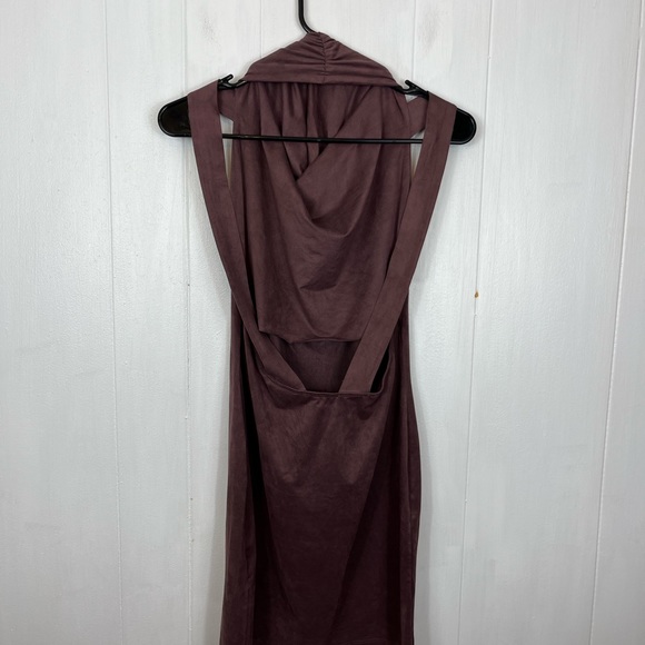 Cefian Faux Suede Cowl Neck Dress Sz M - Picture 4 of 6